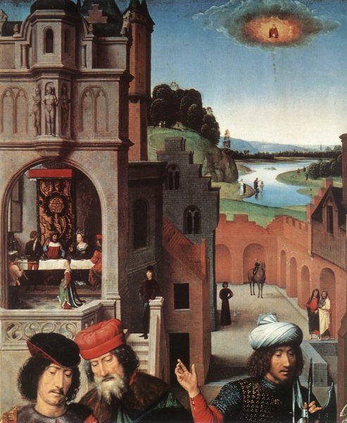 St John Altarpiece [detail: 3, left wing]