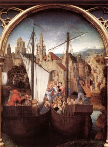 St Ursula Shrine- Arrival in Cologne (scene 1) 1489