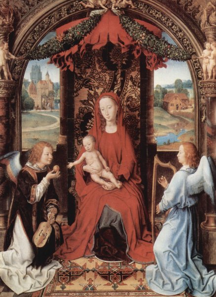 Madonna Enthroned with Child and Two Angels 1490-91