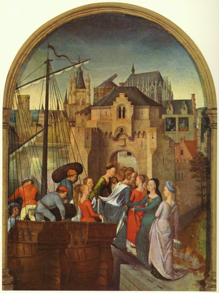 St Ursula Shrine- Arrival in Cologne (scene 1) 1489